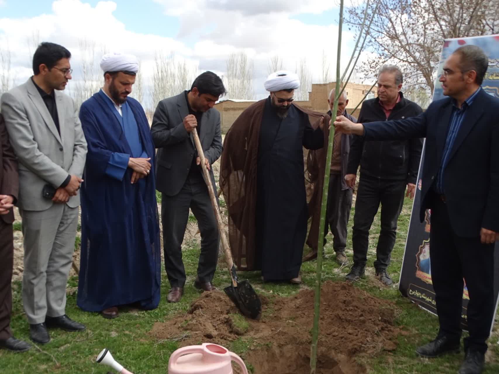 غرس نهال در چهاربرج به یاد دانشآموزان مدرسه شجره طیبه میناب