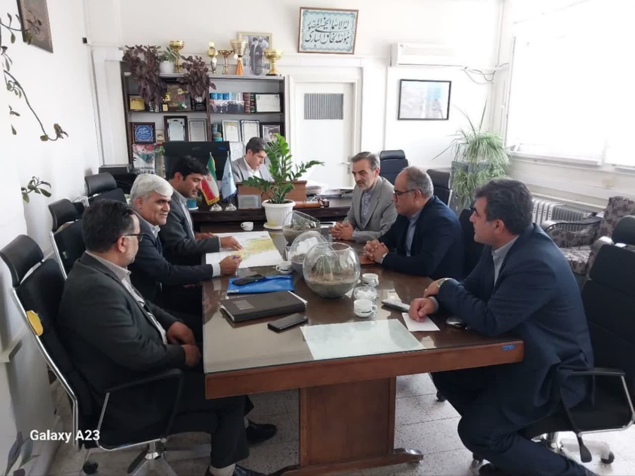 دیدار فرماندار و رئیس شورای اسلامی شهر چهاربرج با رئیسکل دادگستری آذربایجانغربی در راستای حل مشکل تداخلات اراضی