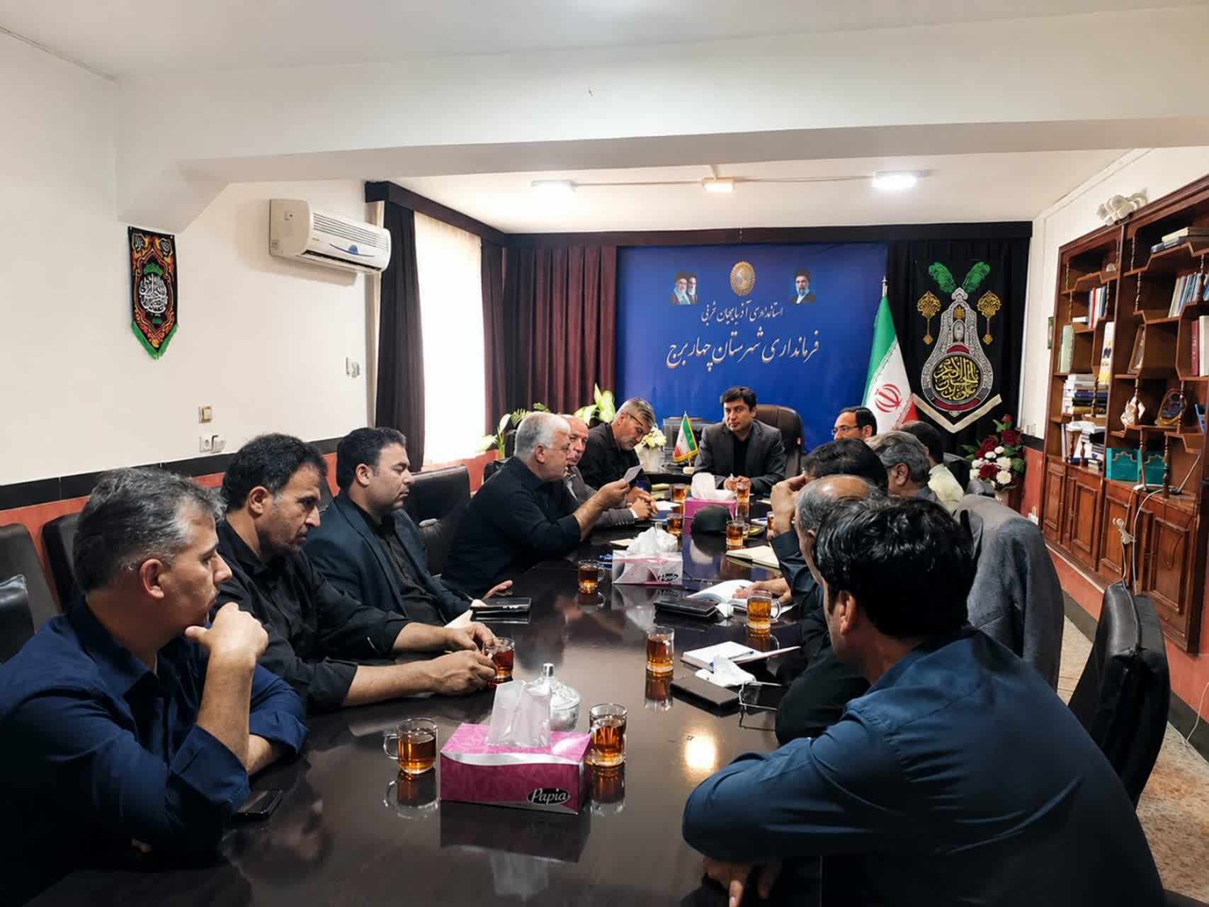 جلسه هماهنگی و پشتیبانی از مواکب اربعین حسینی در شهرستان چهاربرج برگزار شد