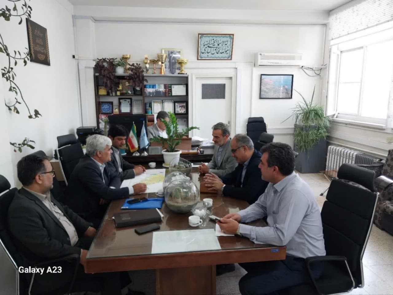 دیدار فرماندار و رئیس شورای اسلامی شهر چهاربرج با رئیسکل دادگستری آذربایجانغربی در راستای حل مشکل تداخلات اراضی